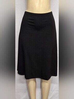 Kristin Nicole L Black Skirt Slinky Stretch Knit A Line Elastic Waist